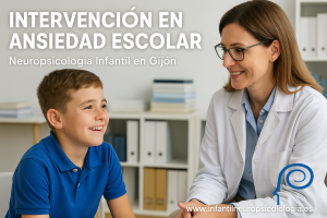 Psicóloga infantil en Gijón ayuda a niño con ansiedad escolar