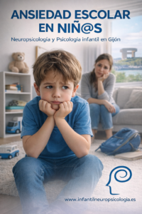 Niño con ansiedad escolar en Gijón, psicología infantil